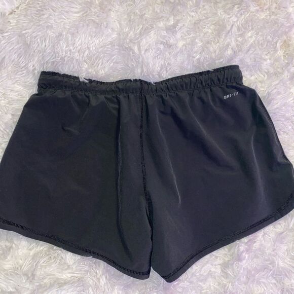 Nike Women’s Dri Fit Medium Gray & Blue Workout Shorts - Picture 3 of 7